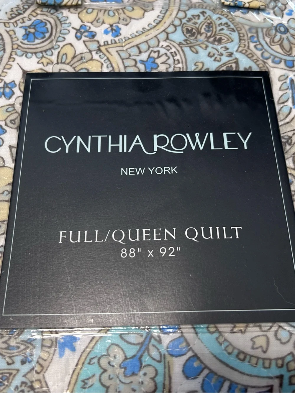 Cynthia Rowley Light Blur Paisley Full Queen Quilt Bedspread